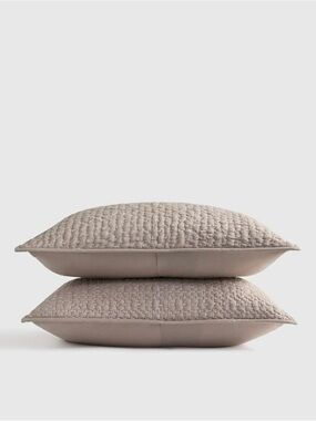 Quince Organic Cotton Hand Stitched Quilted Sham Set- New